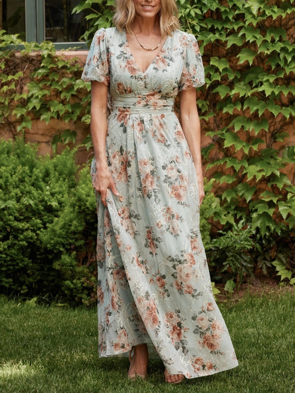 Baltic Born New Medium Ardley Sage Green Floral Maxi Dress